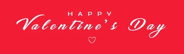 Happy Valentines Day calligraphy banner on red background. Greeting card with typography text valentine s day and heart — ストック写真