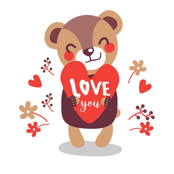 Urso de amor bonito — Vetor de Stock