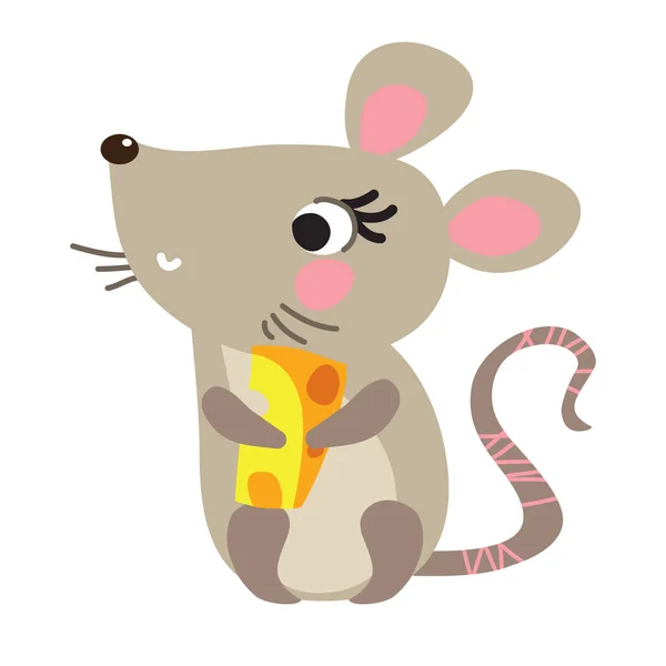Τυρί χαριτωμένο ποντίκι — Διανυσματικό Αρχείο