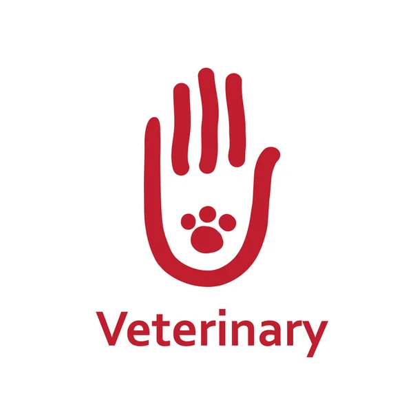 Icono rojo veterinario — Vector de stock