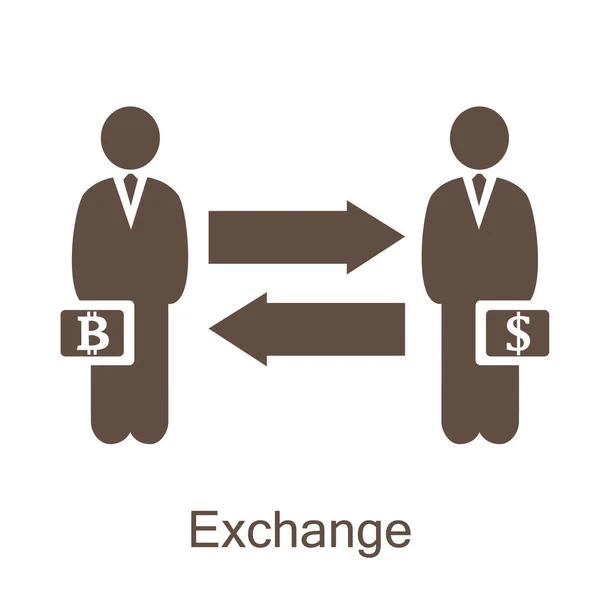 Exchange Bitcoin 아이콘 — 스톡 벡터