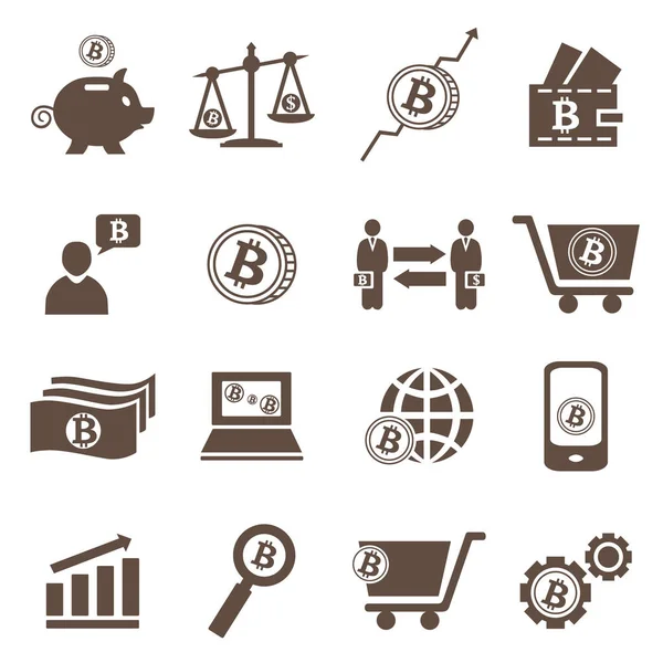Jogo de negócios Bitcoin —  Vetores de Stock