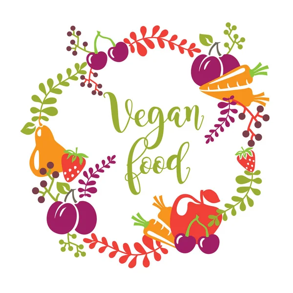 Concepto de comida vegana — Archivo Imágenes Vectoriales