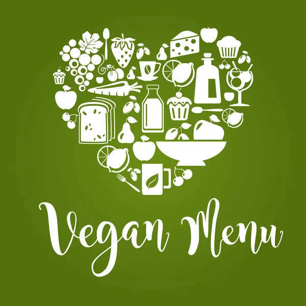Veganistisch menupictogram — Stockvector