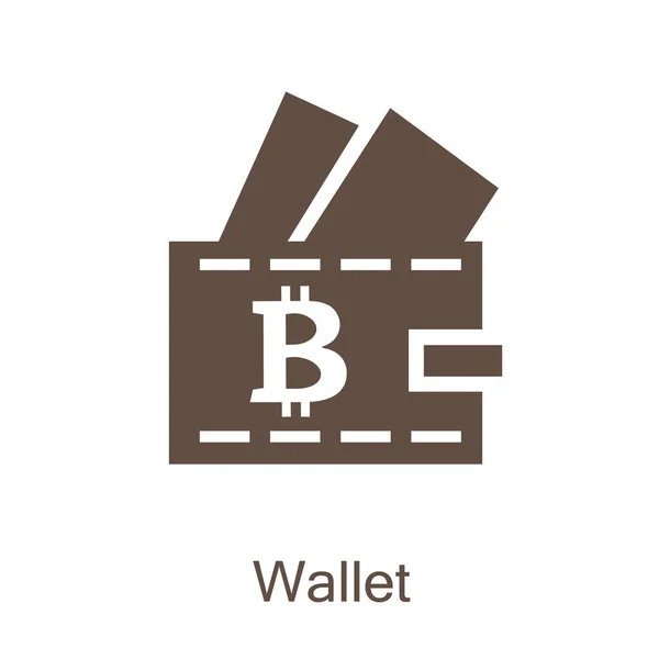 Pénztárca Bitcoin ikon — Stock Vector