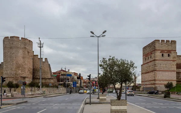 Edirnekapi Fatih Istambul Turquia Janeiro 2020 Muralhas Romanas Orientais Redor — Fotografia de Stock