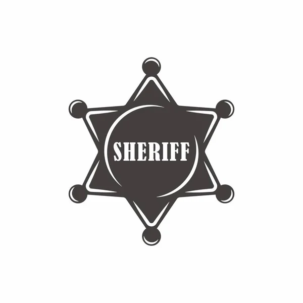 Ilustración Blanco Negro Una Estrella Del Sheriff Texto Sobre Fondo — Vector de stock