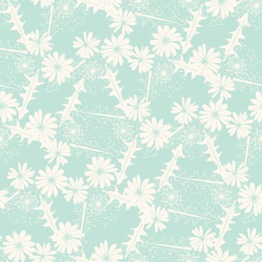 Mavi hindiba çiçekli romantik bir vektör..