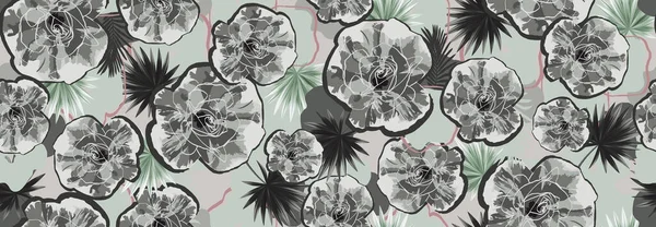 endless hand drawing floral print pattern