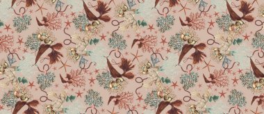 Sonsuz tekstil giysileri için faydalı deniz çanları, ilham verici desen