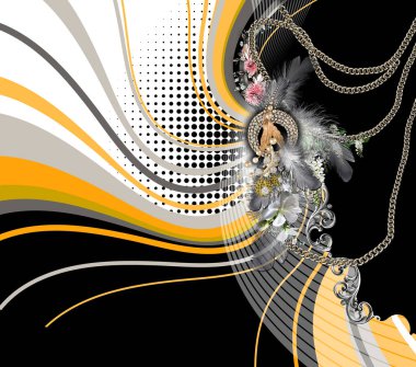 Tekstil tasarımı için kullanışlı, çeşitli nesneler ile dizayn edilmiş, yaz ve kış baskı kalıpları