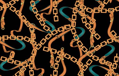 Kusursuz tekrarlayan desen, kemer, zincir temalı çanta kemer deseni