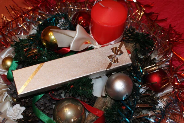 Julbollar Trädet Dekorationer Till Julgranen — Stockfoto