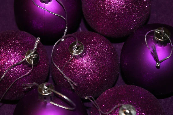 Boules Noël Sur Sapin Décorations Pour Sapin Noël — Photo