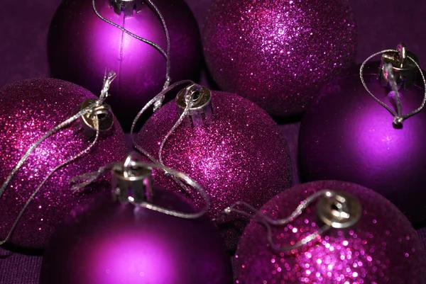 Boules Noël Sur Sapin Décorations Pour Sapin Noël — Photo