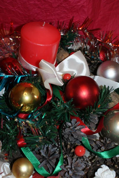 Christmas Balls Tree Decorations Christmas Tree — Stock Photo, Image