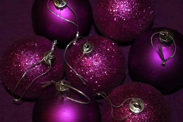 Boules Noël Sur Sapin Décorations Pour Sapin Noël — Photo