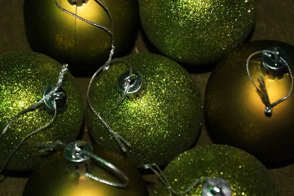 Boules Noël Sur Sapin Décorations Pour Sapin Noël — Photo