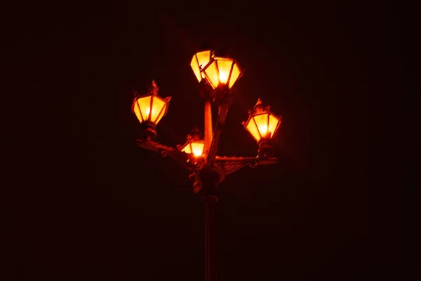 Retro lantern, night shooting.