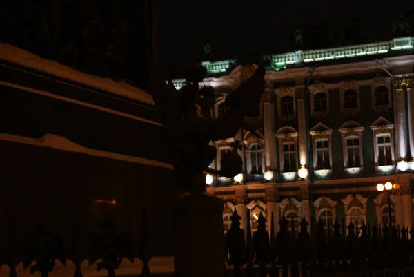 Noche San Petersburgo Invierno Luces Nocturnas Ciudad — Foto de Stock