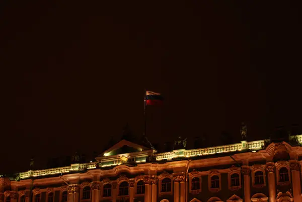 Ночь Санкт Петербурга Зимой Ночное Освещение Города — стоковое фото