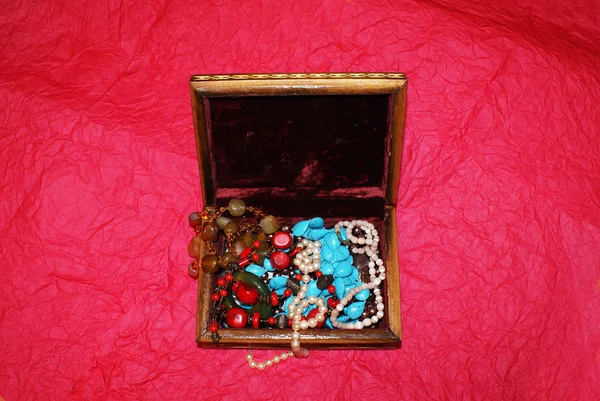 Casket Beads Jewelry Bright Background — 스톡 사진