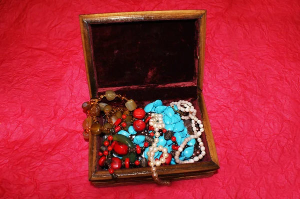 Casket Beads Jewelry Bright Background — Stok fotoğraf