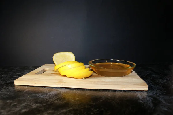 Sliced Lemon Honey Breakfast — Stock Photo, Image