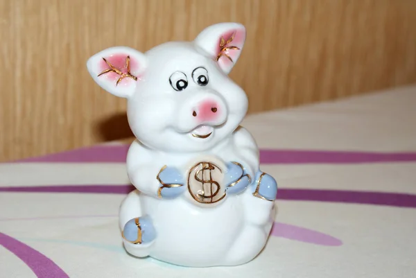 Piggy Bank Sob Forma Porco Poupança — Fotografia de Stock