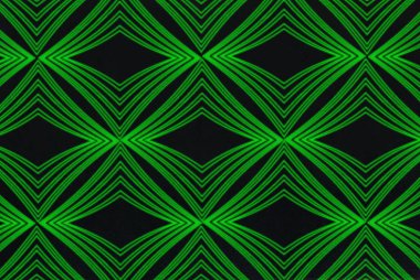 Soyut yeşil çizgiler, iyon kareleri ve daireler.