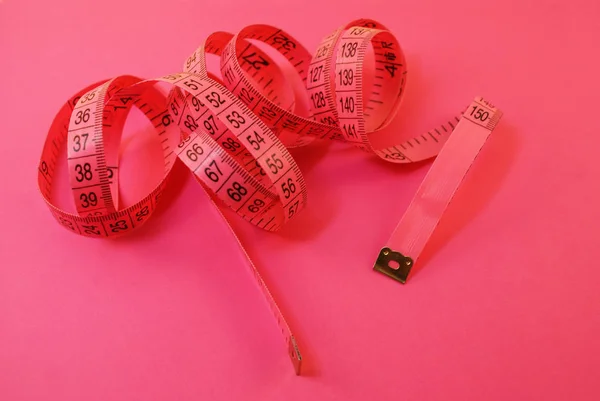 Tape Measuring Body Volume Bright Background — Stock Photo, Image