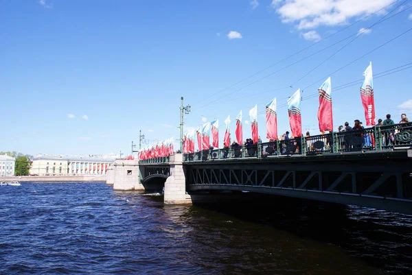 Мост Через Неву Санкт Петербурге Россия — стоковое фото