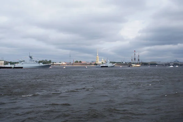 Buque Guerra Naval Neva San Petersburgo Rusia — Foto de Stock