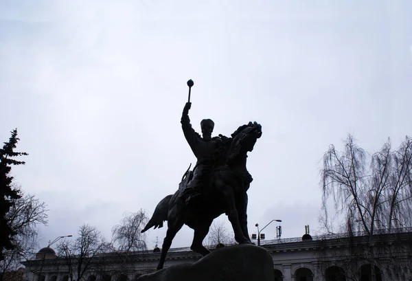 Monument Peter Konashevich Sagaidachny Kiev Ukraine — Stock Photo, Image