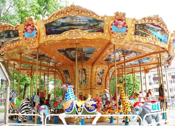 Carrousel Pour Enfants Dans Parc Attractions Parc Attractions — Photo