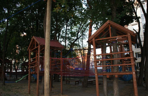 Park Linowy Park Rozrywki Atrakcje — Zdjęcie stockowe