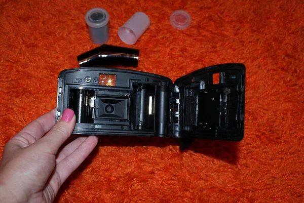 Retro Camera Met Film Oude Technologie — Stockfoto