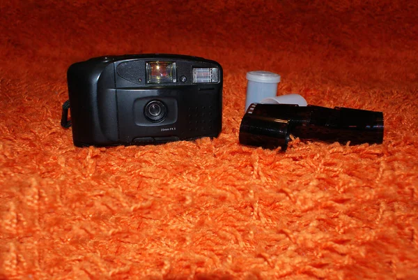 Câmera Retro Com Filme Tecnologia Antiga — Fotografia de Stock