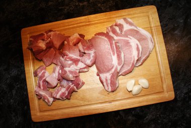 Çiğ biftek, sarımsak, yemek..