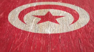 Tunus bayrağı. Ormanın Detayları, Bölgenin Sığ Derinliği, Kusursuz Döngü. Yüksek kalite animasyon. Ülkeniz için ideal / Seyahat / Politik İlişkiler Projeleri. 1080p, 60fps.
