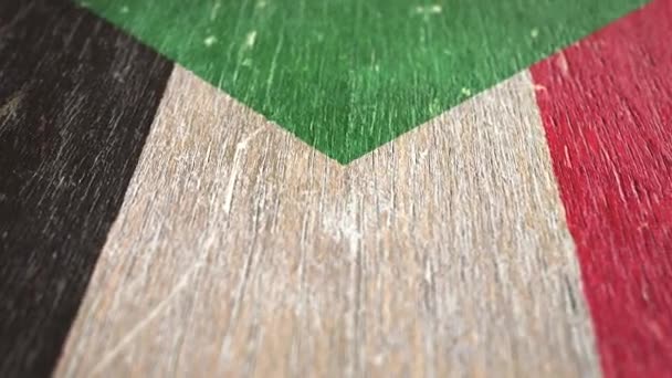 Flag Sudan Detail Wood Shallow Depth Field Seamless Loop High — Stock Video