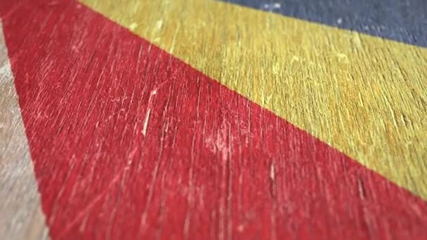 Flagge Der Seychellen Detail Auf Holz Geringe Schärfentiefe Nahtlose Schleife — Stockvideo