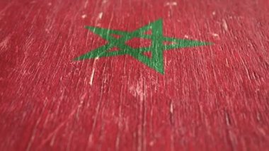 Fas bayrağı. Ormanın Detayları, Bölgenin Sığ Derinliği, Kusursuz Döngü. Yüksek kalite animasyon. Ülkeniz için ideal / Seyahat / Politik İlişkiler Projeleri. 1080p, 60fps.