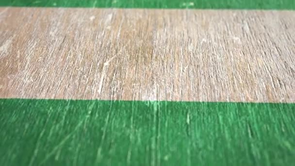 Flagge Nigerias Detail Auf Holz Geringe Schärfentiefe Nahtlose Schleife Hochwertige — Stockvideo