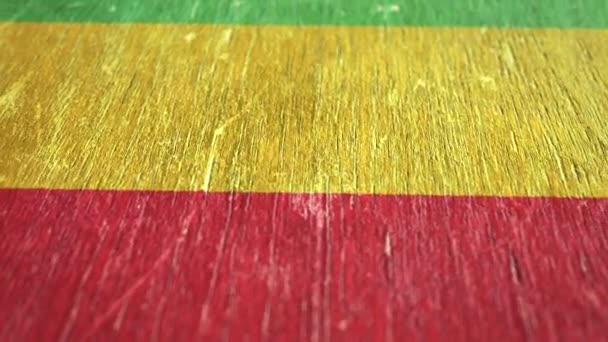 Flagge Von Mali Detail Auf Holz Geringe Schärfentiefe Nahtlose Schleife — Stockvideo