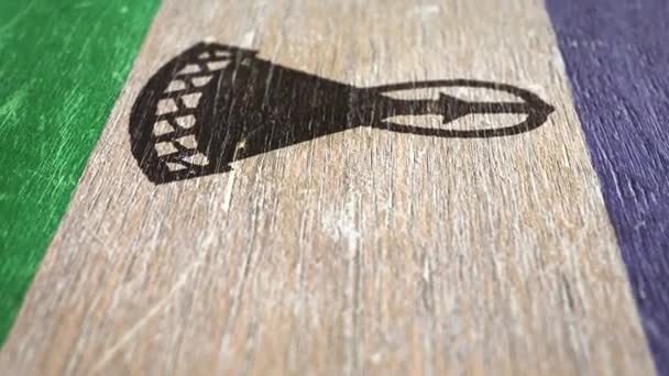 莱索托国旗 采购产品木材上的细节 浅层的田野 无缝圈 高质量的动画 适合贵国 与政治有关的项目 1080P 60Fps — 图库视频影像