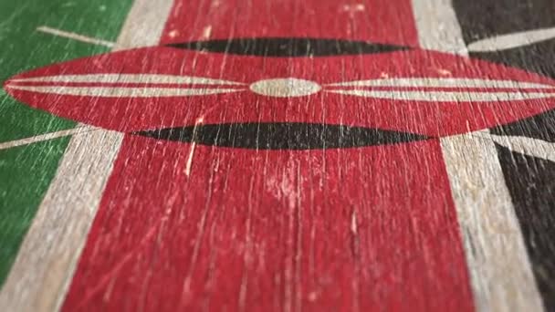 Flag Kenya Detail Wood Shallow Depth Field Seamless Loop High — Stock Video