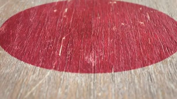 日本国旗 采购产品木材上的细节 浅层的田野 无缝圈 高质量的动画 适合贵国 与政治有关的项目 1080P 60Fps — 图库视频影像