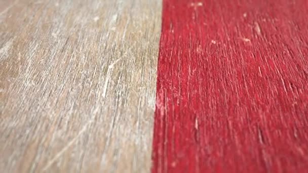 摩纳哥国旗 采购产品木材上的细节 浅层的田野 无缝圈 高质量的动画 适合贵国 与政治有关的项目 1080P 60Fps — 图库视频影像