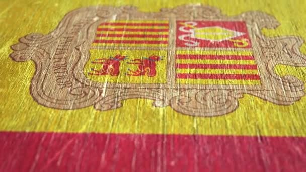 Flag Andorra Detail Wood Shallow Depth Field Seamless Loop High — ストック動画